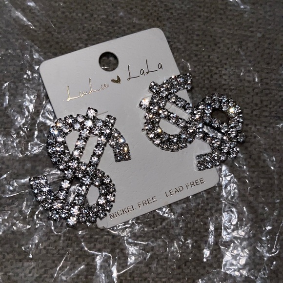 Dollar Sign Earrings - Picture 3 of 3